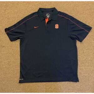 Syracuse Orange Polo Shirt Men’s XL NCAA Logo Blue Nike Dri Fit Performance Golf